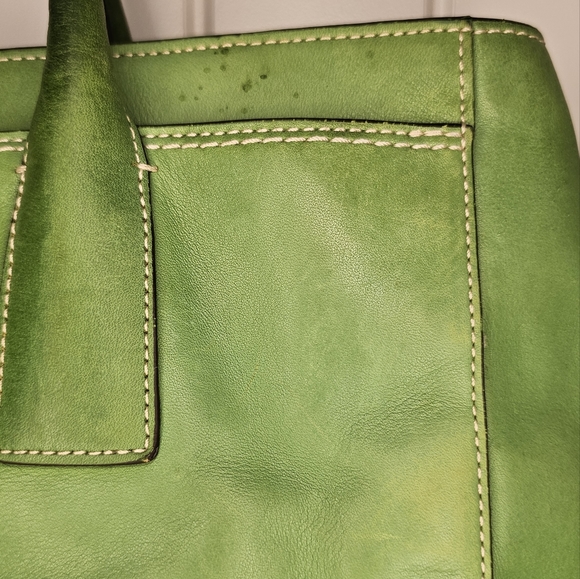 [COACH] Unique Green Leather Satchel ☆ Over the Shoulder Purse 👜 - Picture 13 of 15